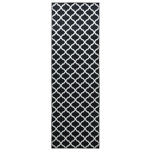 vidaXL Teppichl&auml;ufer LESAKA Schwarz und Wei&szlig; 80 x 200 cm