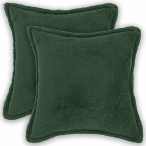 vidaXL Kissenbezug 2 pcs HOUTEN Dunkelgr&uuml;n 30 x 30 cm Boucl&eacute;