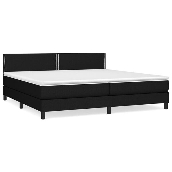 vidaXL Boxspringbett mit Matratze Schwarz 200x200 cm Stoff