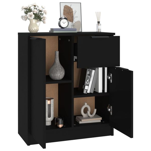 vidaXL Sideboard Schwarz 60x30x70 cm Holzwerkstoff