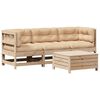 vidaXL 4-tlg. Garten-Lounge-Set mit Kissen Massivholz Kiefer