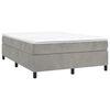 vidaXL Boxspringbett mit Matratze Hellgrau 140x190 cm Samt