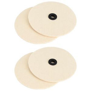 vidaXL Filzpads f&uuml;r Bohnermaschine 4 stk. &Oslash; 14 cm Hellcreme Mikrofaser