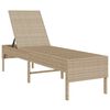 vidaXL Sonnenliege mit Auflage Beige 55x200x44 cm Poly Rattan