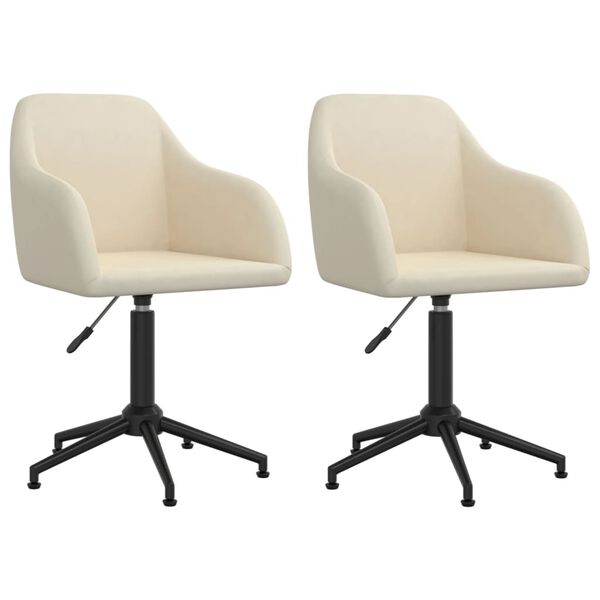 vidaXL Esszimmerst&uuml;hle 2 Stk. Drehbar Creme Samt