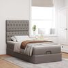 vidaXL Ottomane Bett mit Matratze & LEDs Taupe 90x200 cm Stoff