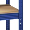vidaXL Eckregal mit 5 B&ouml;den Blau Stahl & Holzwerkstoff
