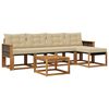 vidaXL Outdoor-Sofagarnitur mit Kissen 6 pcs Natur und Beige