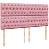 vidaXL Ottoman-Bett mit Matratzen & LEDs Rosa 180x200 cm Samt