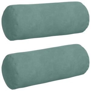 vidaXL Bolsterkissen 2 St&uuml;ck Meergr&uuml;n &Oslash; 15 x 40 cm Cordstoff