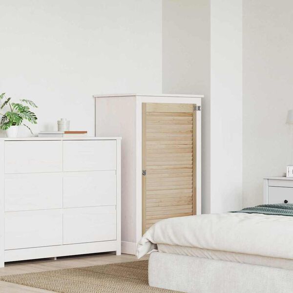 vidaXL Schranktür mit Tür Natur 110 x 2,1 x 59,5 cm Massivholz Kiefer