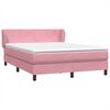 vidaXL Boxspringbett mit Matratze Rosa 160x220 cm Samt