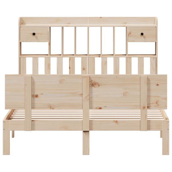 vidaXL Massivholzbett mit Regal ohne Matratze 160x200 cm Kiefer