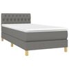 vidaXL Boxspringbett mit Matratze & LED Dunkelgrau 80x200 cm Stoff