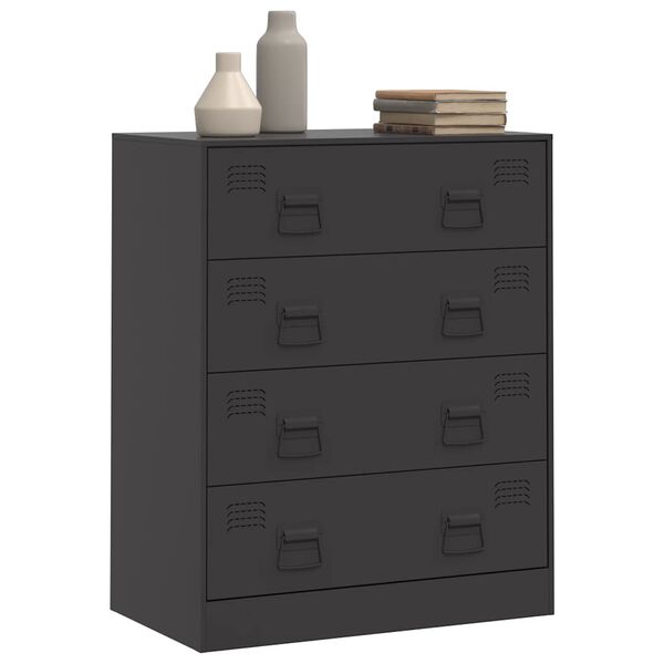 vidaXL Sideboard Schwarz 67x39x83 cm Stahl