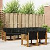 vidaXL Outdoor-Sofagarnitur mit Kissen 8 pcs Nat&uuml;rlich und Schwarz
