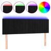 vidaXL LED Kopfteil Schwarz 144x5x78/88 cm Samt