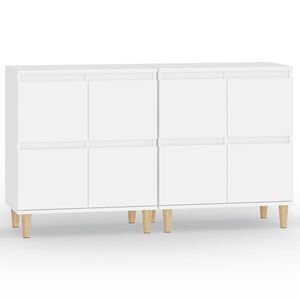 vidaXL Sideboards 2 Stk. Wei&szlig; 60x35x70 cm Holzwerkstoff