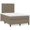 vidaXL Boxspringbett mit Matratze & LED Taupe 120x190 cm Stoff