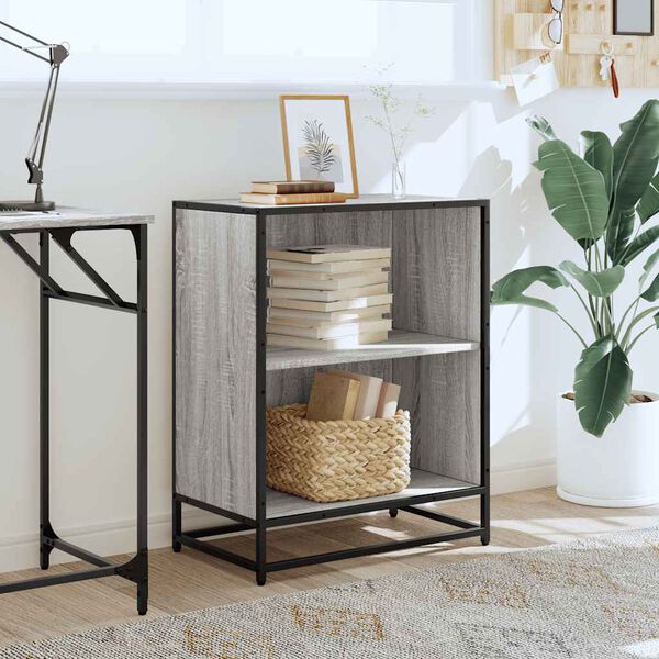 vidaXL Bücherregal Grau Sonoma 60x35x76 cm Holzwerkstoff