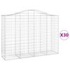 vidaXL Gabionen mit Hochbogen 30Stk. 200x50x140/160cm Verzinktes Eisen