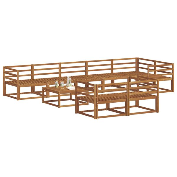 vidaXL Outdoor-Sofagarnitur 9 pcs Natur Massivholz Akazie