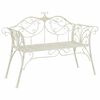vidaXL Gartenbank 2-Sitzanzahl 130 x 47 x 90 cm Stahl Antik Wei&szlig;