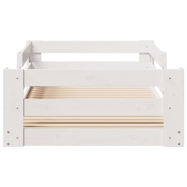 vidaXL Massivholzbett ohne Matratze Weiß 80x200 cm Kiefernholz