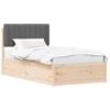 vidaXL Bettgestell mit gepolstertem Kopfteil Dunkelgrau 100 x 200 cm