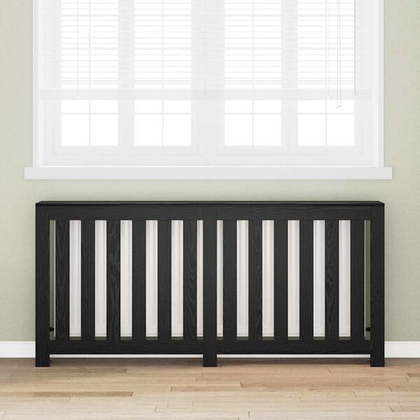 vidaXL Heizk&ouml;rperabdeckung Schwarz Eichen-Optik 175 x 20 x 82 cm