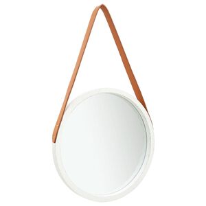 vidaXL Wandspiegel mit G&uuml;rtel 40 cm Wei&szlig;