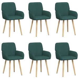 vidaXL Esszimmerst&uuml;hle 6 pcs Stoff Dunkelgr&uuml;n 56,5 x 50 x 87,5 cm