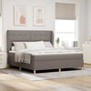 vidaXL Boxspringbett mit Matratze Dunkelgrau 90x190 cm Taupe Stoff