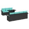 vidaXL Gartensofa-set mit Kissen 8 pcs Schwarz Poly Rattan