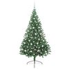 vidaXL K&uuml;nstlicher vorbeleuchteter Weihnachtsbaum Gr&uuml;n 210 cm PVC