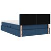 vidaXL Bett mit Stauraum und LED mit Matratze Blau 140 x 200 cm Stoff