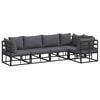 vidaXL Gartensofa-set 5 Stk. Schwarz Aluminium