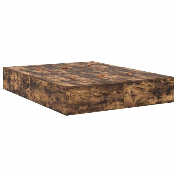 vidaXL Bettgestell Räuchereiche 140 x 190 cm Holzwerkstoff