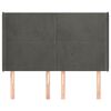 vidaXL Kopfteil mit Ohren Dunkelgrau 147x16x118/128 cm Samt