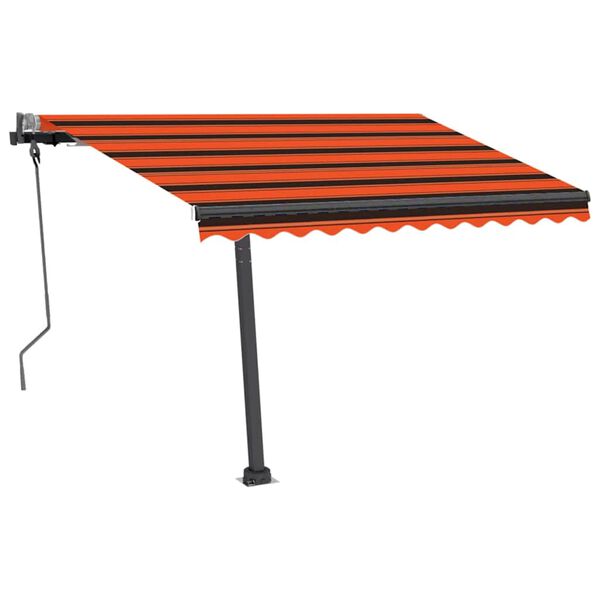 vidaXL Markise Manuell Einziehbar mit LED 300x250 cm Orange und Braun