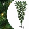 vidaXL Umgedrehter Kunst Weihnachtsbaum mit Kugelset Gr&uuml;n 120 cm PVC