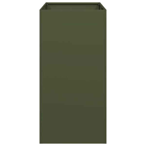 vidaXL Pflanzgef&auml;&szlig; Olivgr&uuml;n 40x80x80 cm Stahl