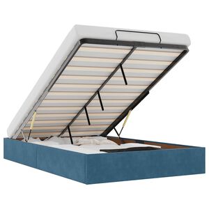 vidaXL Ottoman-Bett ohne Matratze Dunkelblau 120x200 cm Samt