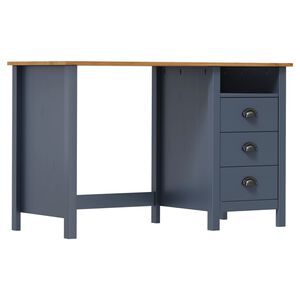 vidaXL Schreibtisch Hill mit 3 Schubladen Grau 120x50x74cm Kiefernholz