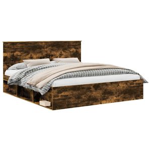 vidaXL Bettrahmen R&auml;uchereiche 200 x 200 cm Massives Kiefernholz
