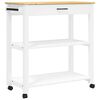 vidaXL K&uuml;chenwagen MONZA 84x40x88,5 cm Wei&szlig; Massivholz Kiefer