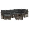 vidaXL Gartensofa-set 8 stk. Grau Poly-Rattan