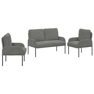 vidaXL Sofagarnituren 3 stk. Dunkelgrau Sperrholz
