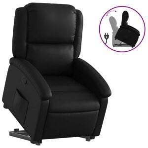 vidaXL Relaxsessel mit Aufstehhilfe Elektrisch Schwarz Kunstleder
