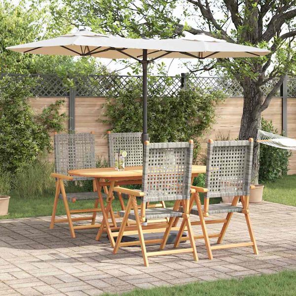 vidaXL Garten Essgruppe 5 pcs Grau Massivholz Akazie